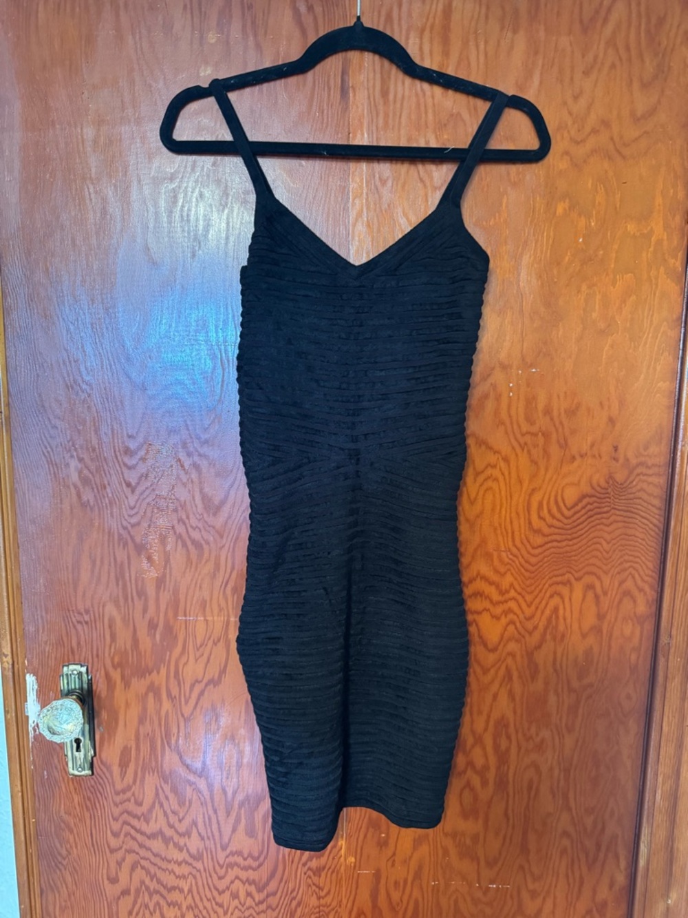 ALEXANDER WANG - Black Textured V-Neck Midi Dress